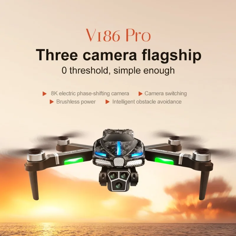 New V186 Pro Drone Professiona - Drone Gimbal 2 Axis ulasan dan harga