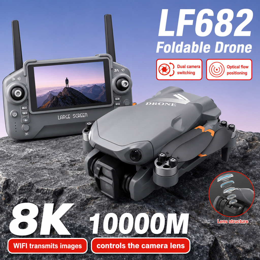 Aerial Photo LF682 Drone 8K HD - Drone Gimbal 2 Axis ulasan dan harga